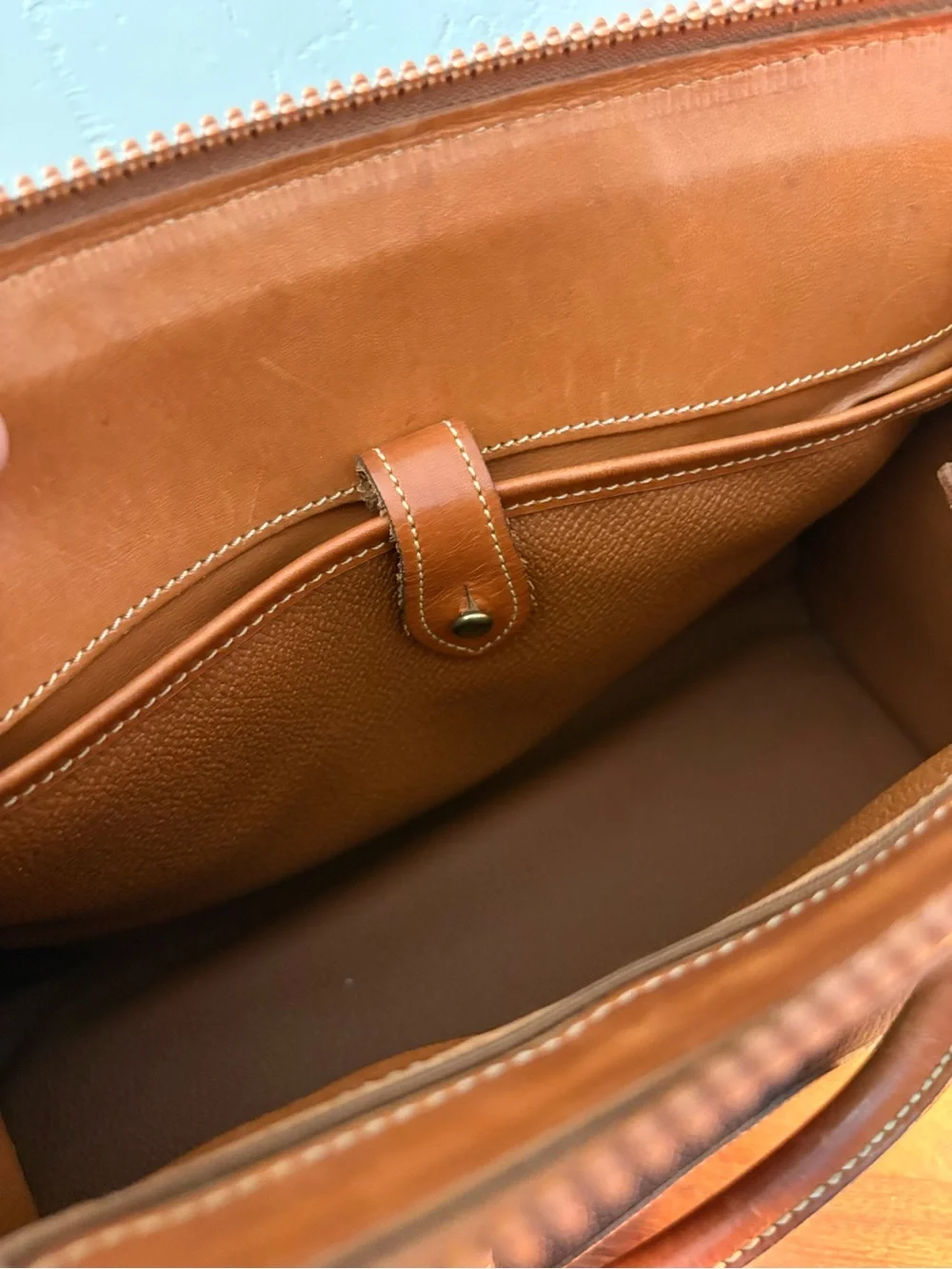 Dooney & Bourke Vintage Black and Brown Pebble Leather Satchel